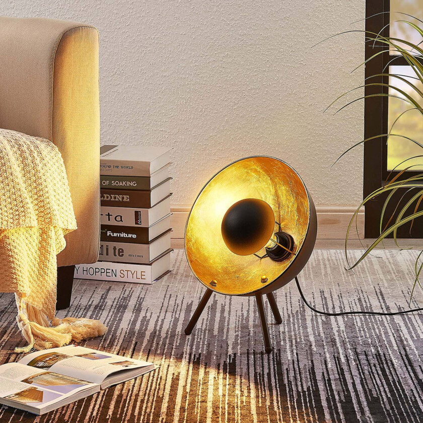 Bordlampe Muriel, 38 cm svart/gull
