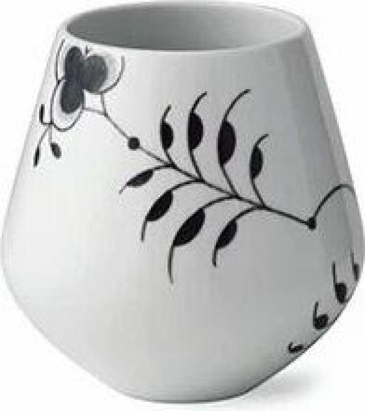 Black Fluted Mega svart vase 15 cm