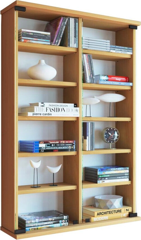 Zuntisa hylle CD,DVD lagring 12 hyller bøk dekor.