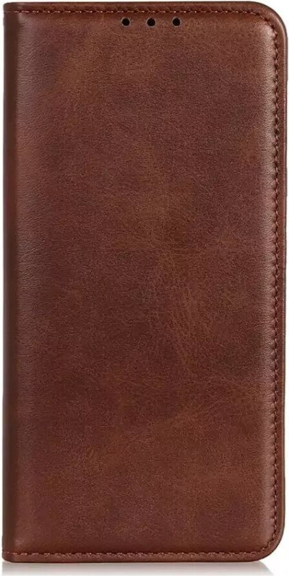 iPhone 14 Flip Deksel i Kunstskinn med Lommebok og Magnetisk Lukking - Mørkebrun