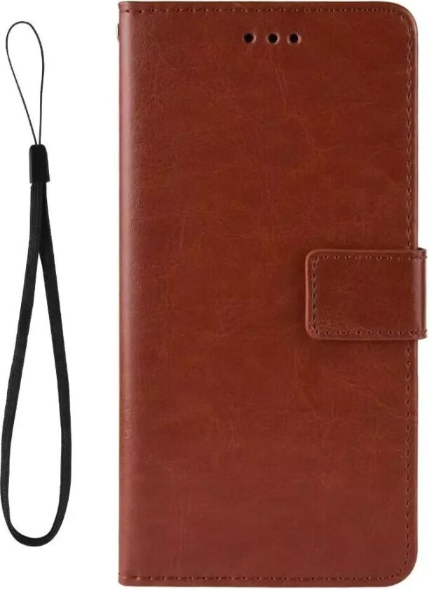 Samsung Galaxy A51 Skinn Flip Deksel m. Stativ & Stropp - Brun