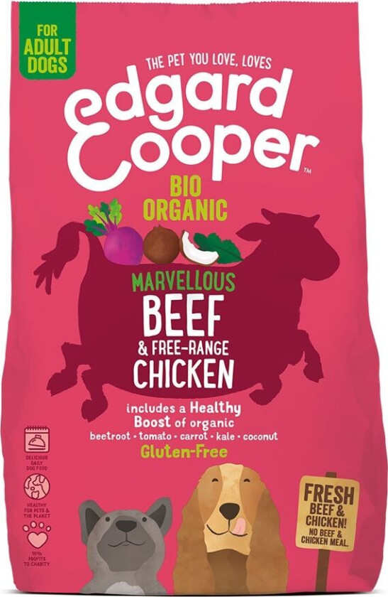 Edgard & Cooper Dog Økologisk Storfekjøtt & Kylling (2,5 kg)