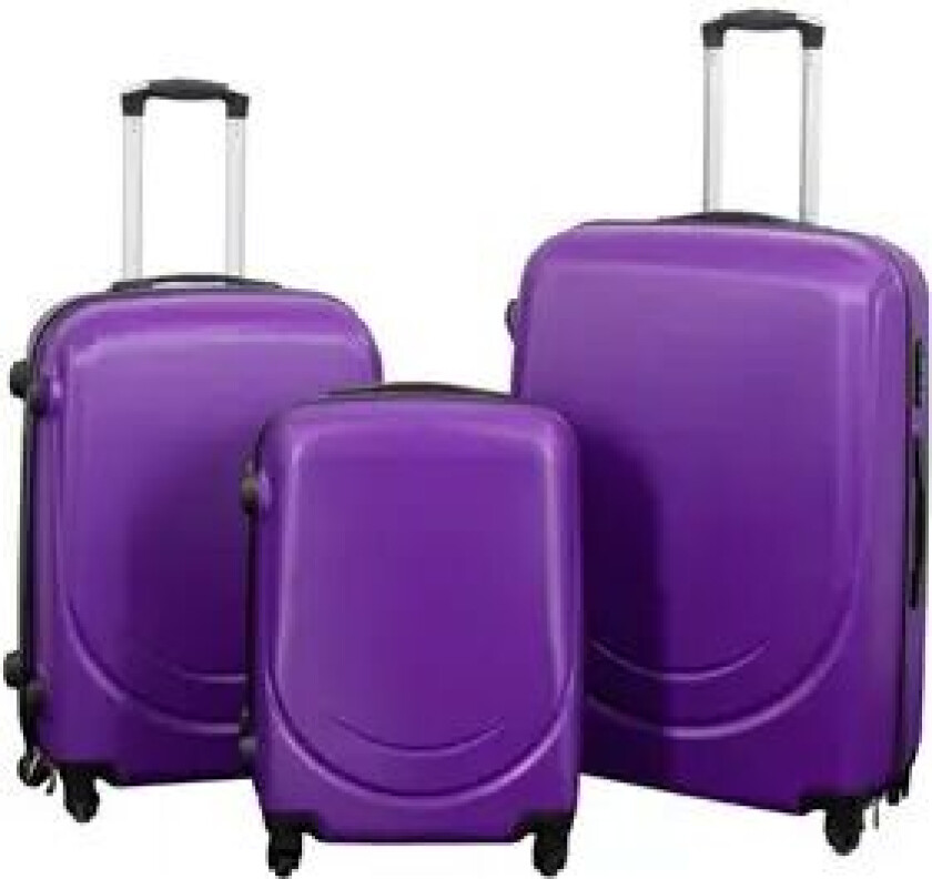 Reisesett - Sett med 3 stk. - Eksklusivt hardcase koffertsett - Classic Lila