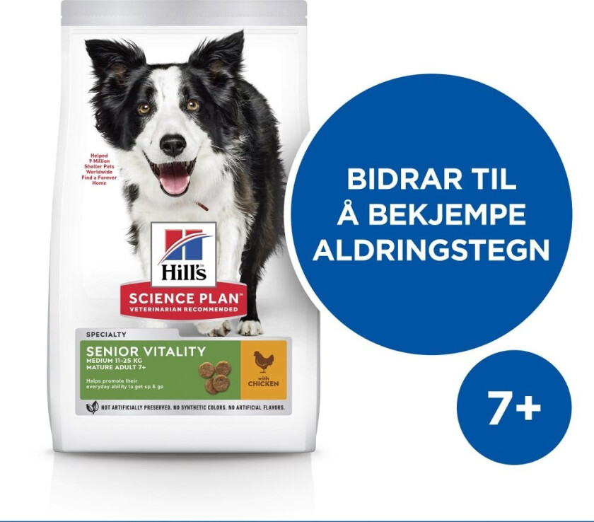 Hill's Science Plan Dog Mature Adult 7+ Senior Vitality Medium Chicken (2,5 kg)