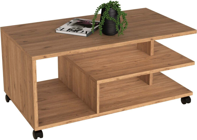 Ralus sofabord 3 hyller eik dekor.