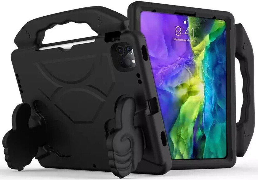 iPad Air (2022/2020) / iPad Pro 11" (2022 / 2021 / 2020 / 2018) Barnedeksel - Thumb Kickstand Svart