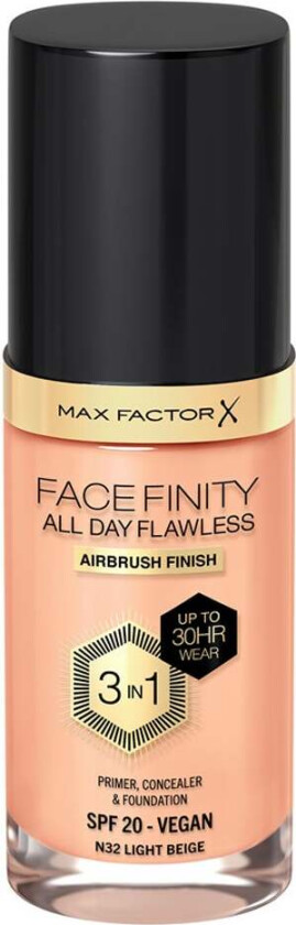 Face Finity All Day Flawless 3-in-1 Foundation - N32 Light Beige 30 ml