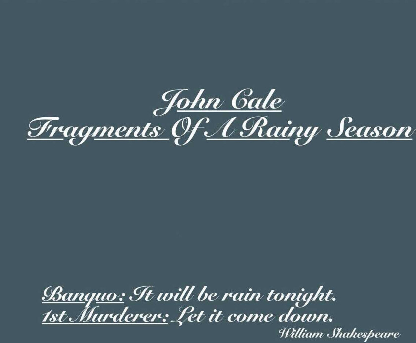 John Cale Fragments Of A Rainy Season LP/Vinyl