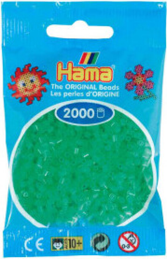 Mini 2000 Perler Neon Grønn 37