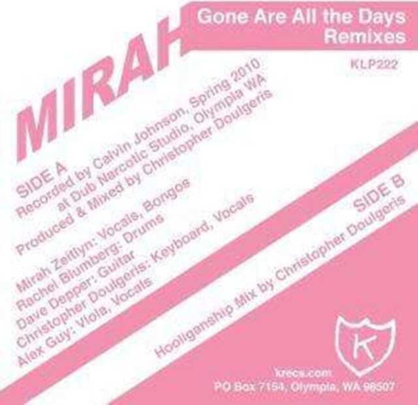 Mirah Gone Are All The Days LP/Vinyl