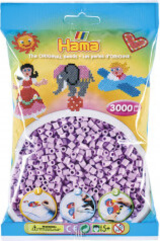 Midi 3000 Perler - Pastell Lilla 96