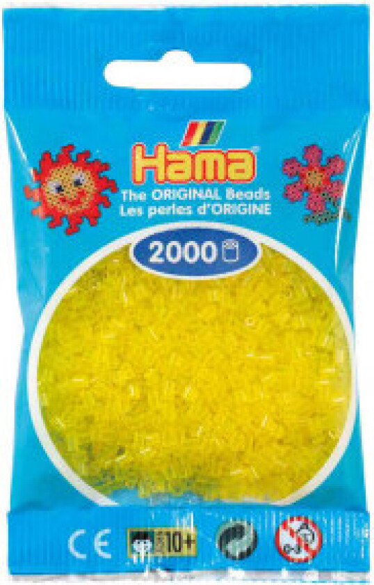 Mini 2000 Perler Transparent Gul 14