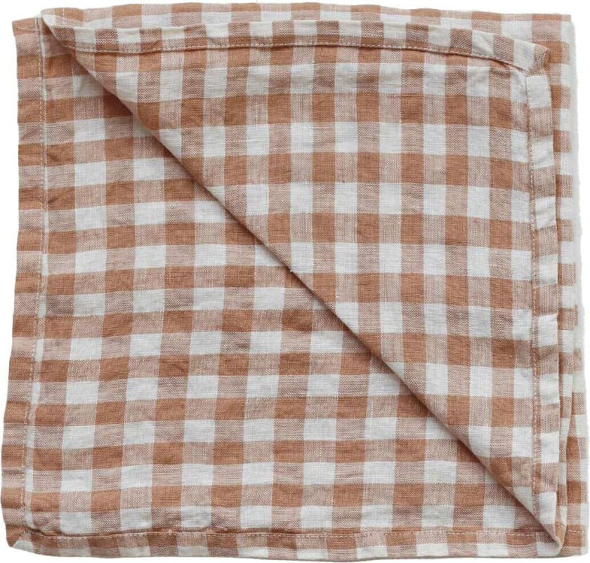 Gingham rutete kjøkkenhåndkle 70x50 cm Biscuit