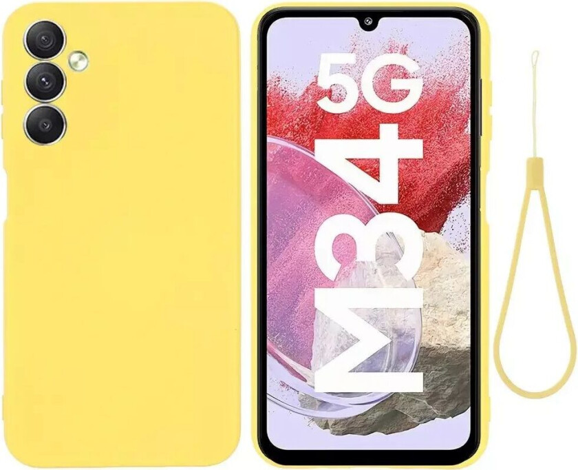 Samsung Galaxy M34 (5G) / F34 (5G) Liquid Silikon Deksel med Stropp - Gul