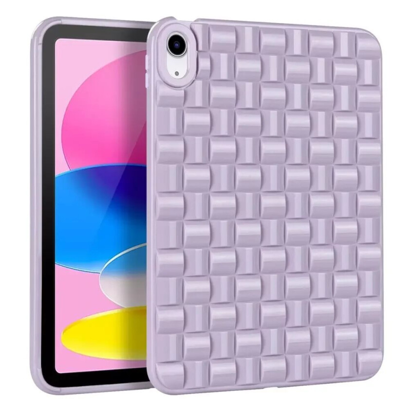 iPad 10.9" (2022) Fleksibelt Plast Deksel - Flettdesign - Lilla