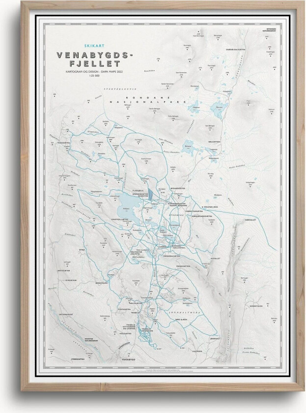 Skikart Venabygdsfjellet (50x70 Cm) - Uten Ramme