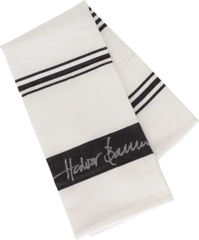 Lama Kjøkkenhåndkle Stripe Sort 50x70