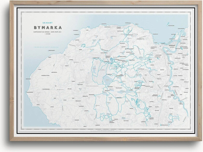 Skikart Trondheim Bymarka (50x70 Cm) - Uten Ramme