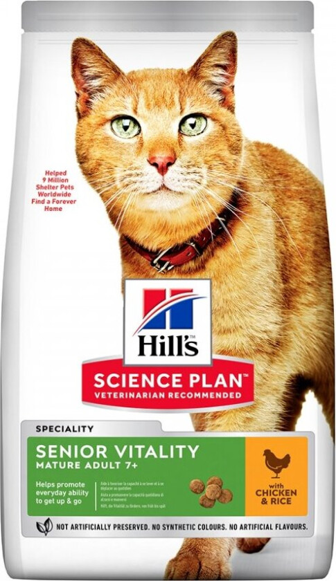 Bilde av Hill's Science Plan Cat Mature Adult 7+ Senior Vitality Kylling & Ris (1,5 kg)
