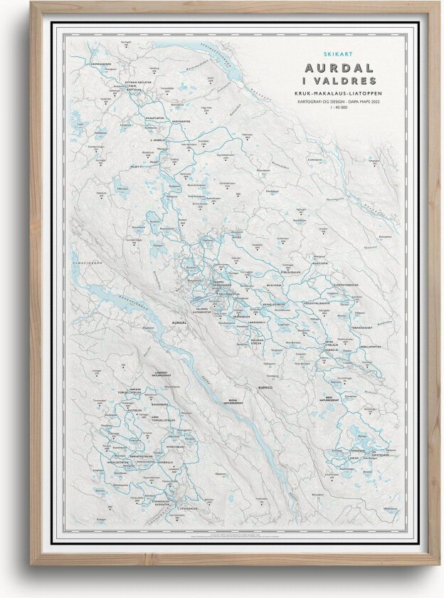 Skikart Aurdal I Valdres (50x70 Cm) Uten Ramme