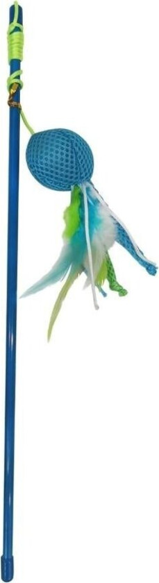 Feline Clean Lekepinne Dental med Ball och Fjær Blå/Grønn