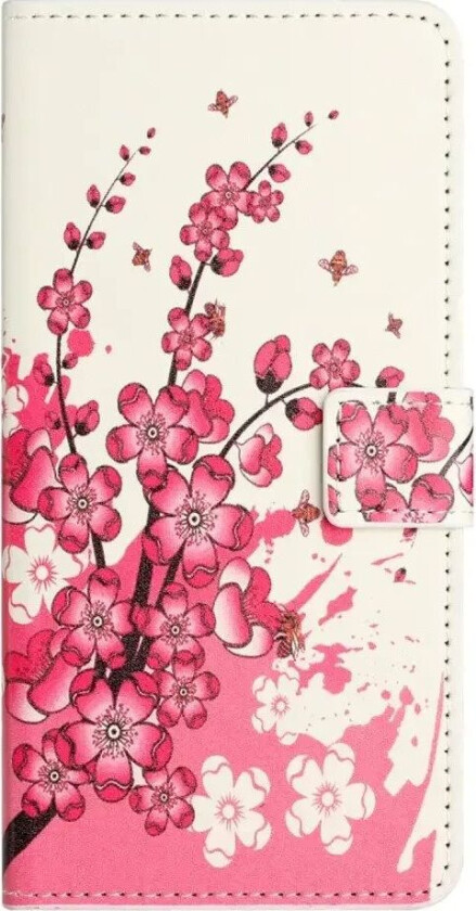 Samsung Galaxy S24 Kunstskinn Deksel med Lommebok og Stativfunksjon - Blomster