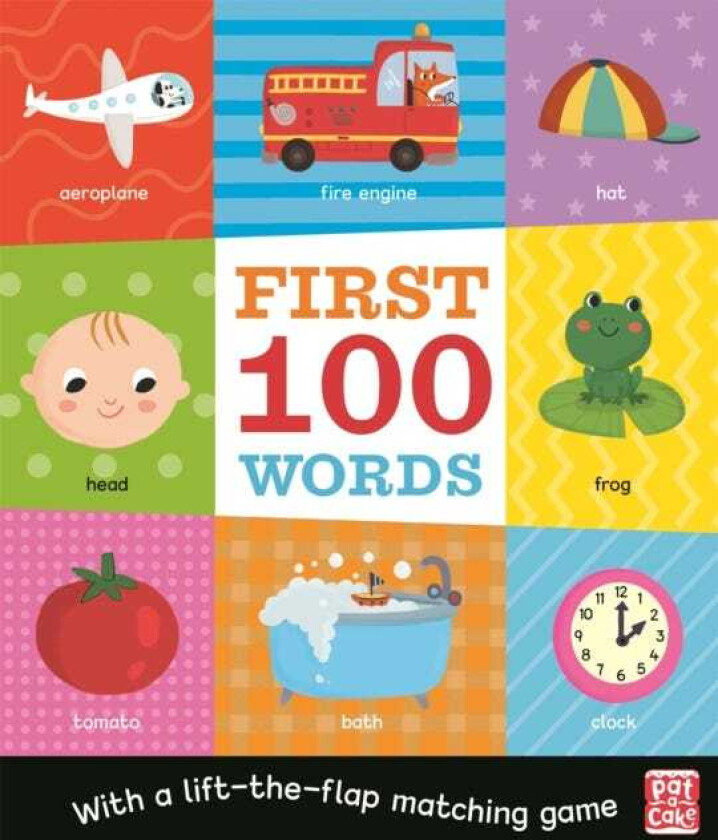 First 100 Words  A board book with a lifttheflap matching game