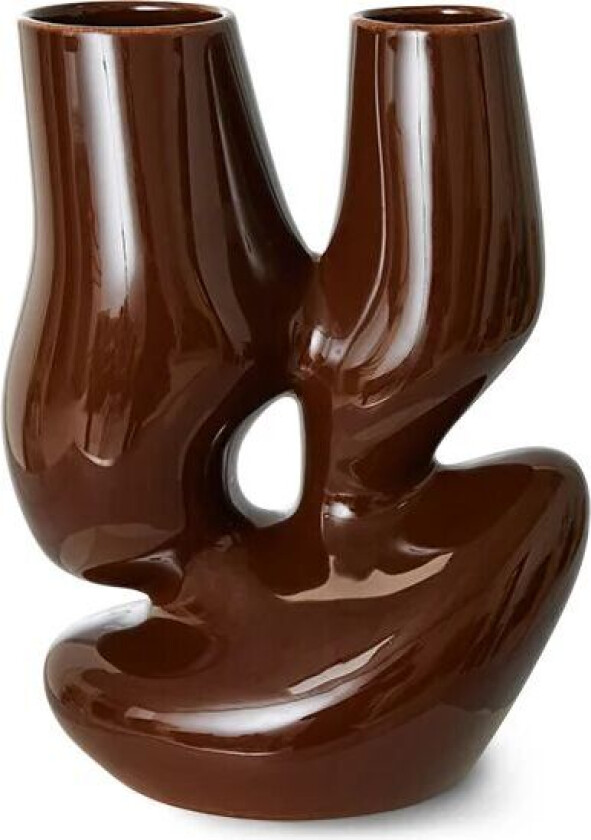 Ceramic organic vase large 25 cm Espresso