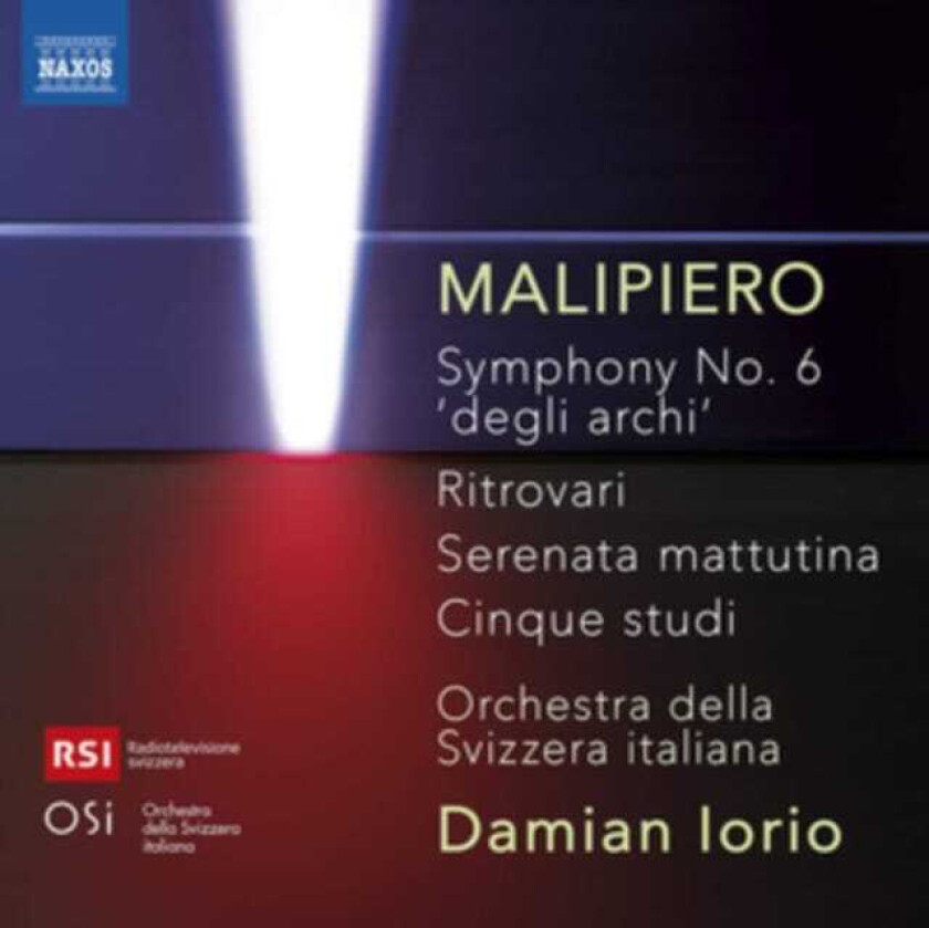 Orchestra Della Svizzera Italiana, Damian Iorio, Gian Francesco Malipiero  Malipiero: Symphony No. 6; Ritrovari; Serenata Mattutina; 5 Studi  CD