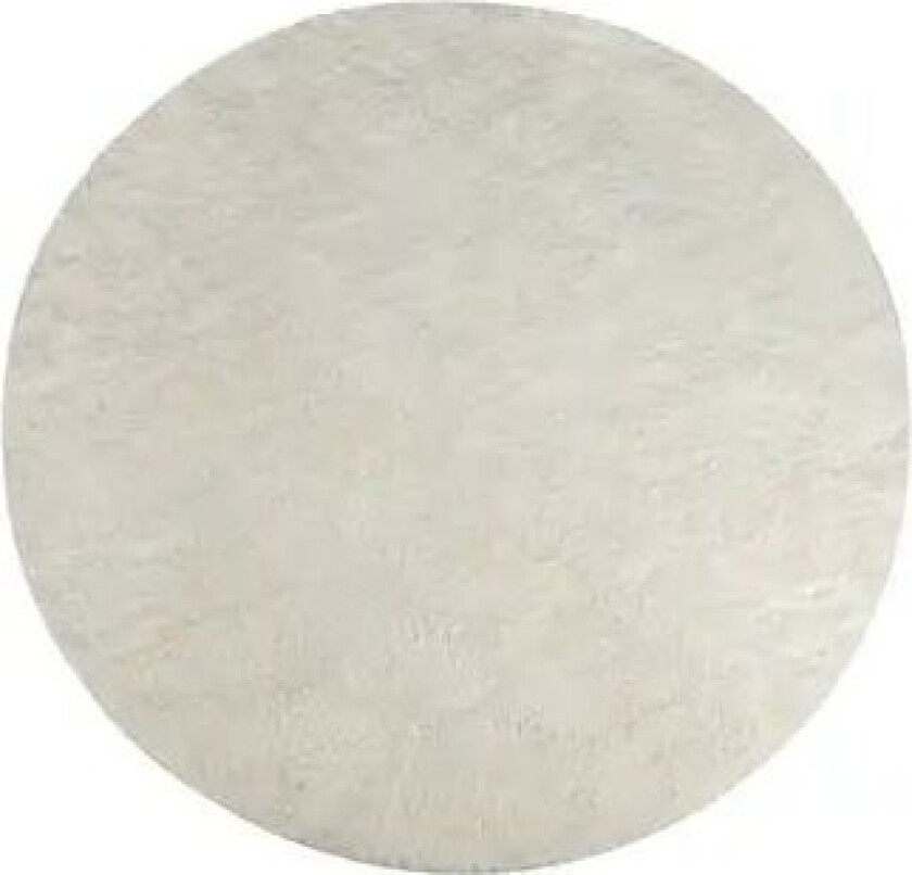 Gulvteppe - Rundt teppe - Diameter 160 cm - Brekket hvit - Langt luvteppe fra