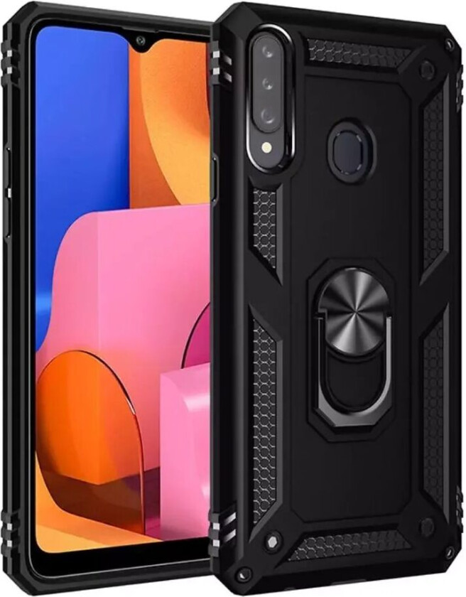 Samsung Galaxy A20s Håndverkerdeksel med Magnetisk Stativfunksjon - Svart