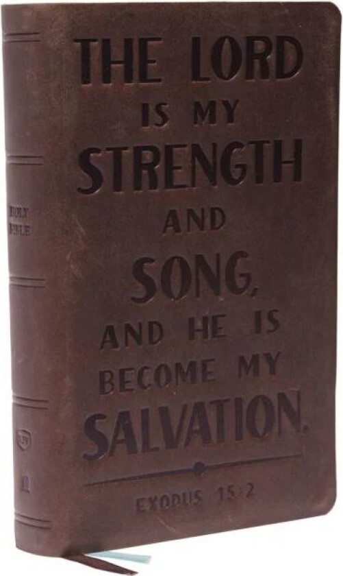 KJV, Personal Size Reference Bible, Verse Art Cover Collection, Genuine Leather, Brown, Red Letter, av Thomas Nelson