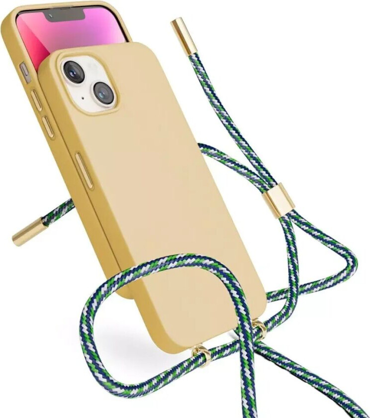 iPhone 14 / 13 Silikon Necklace Deksel - Sand