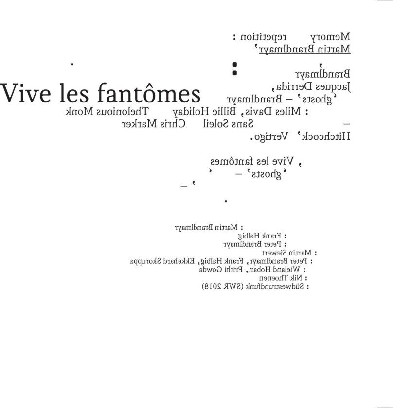 Martin Brandlmayr Vive Les Fantomes CD