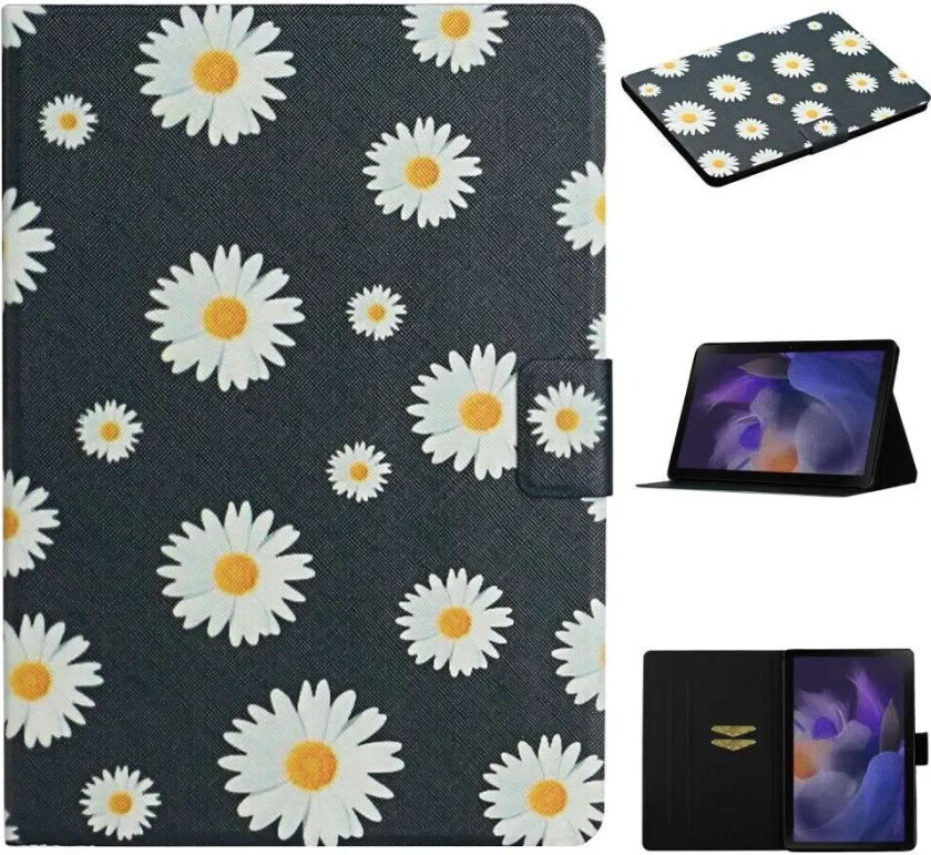 Samsung Galaxy Tab A9 Kunstskinn Deksel m. Stativfunksjoner & Kortholder - Tusenfryd