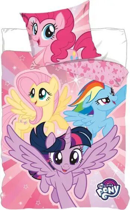 My Little pony Junior sengetøy - 100x140 cm - Sengesett My Little pony - 2 i 1 design - 100% bomull