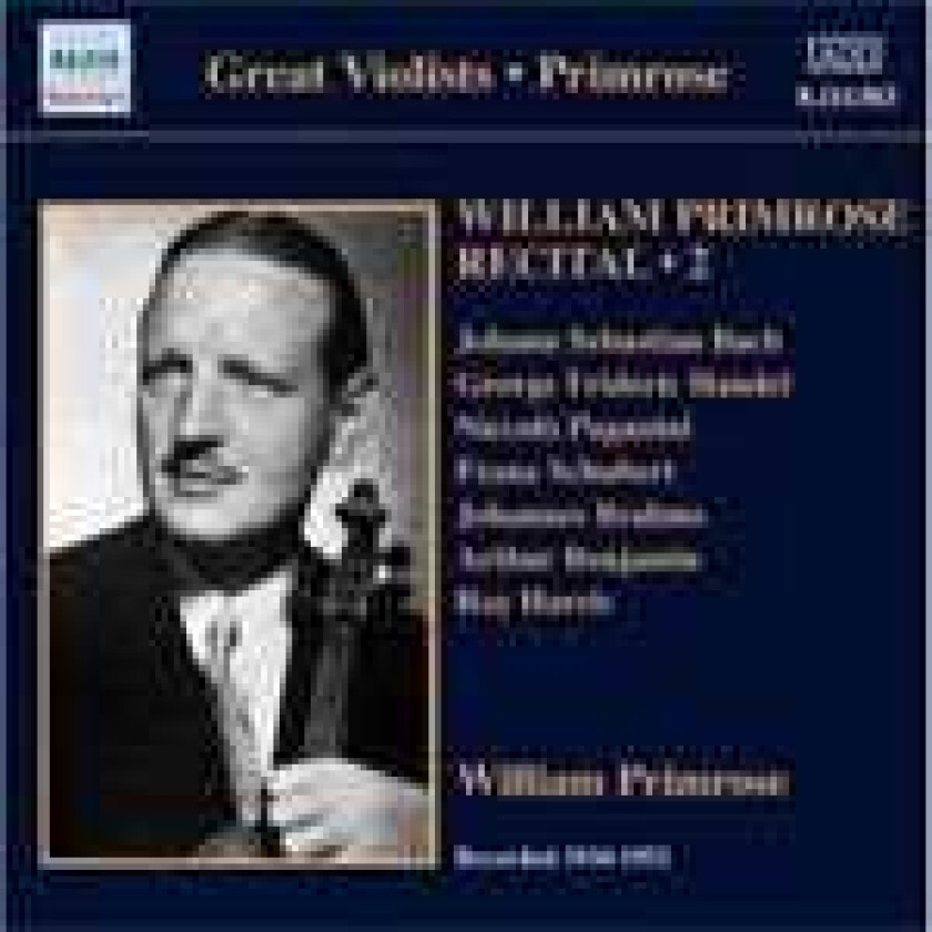 William Primrose  William Primrose  Great Violists: William Primrose Recital, Vol 2  CD