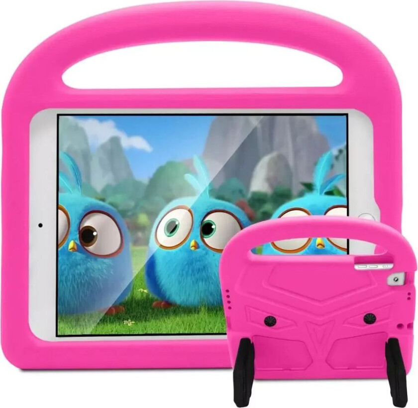 iPad Barn Deksel med Stativfunksjon - Pink Bird