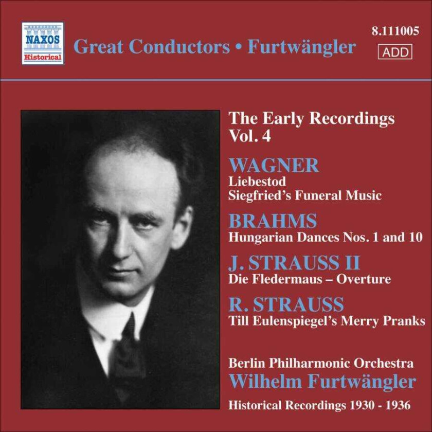 Berlin Philharmonic Orchestra, Wilhelm Furtwängler  Wilhelm Furtwängler  Early Recordings Vol. 4  CD