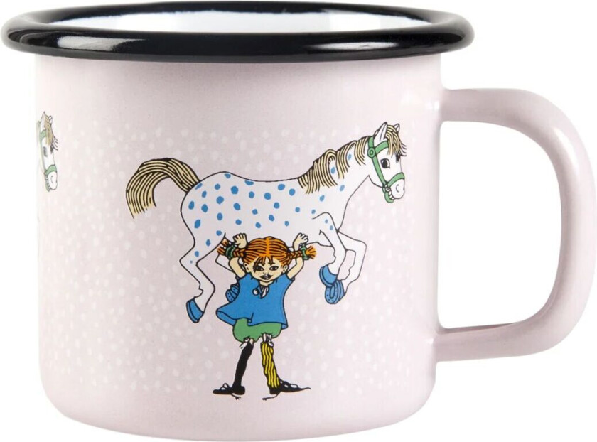 Pippi and the horse emaljekopp 1,5 dl Light pink