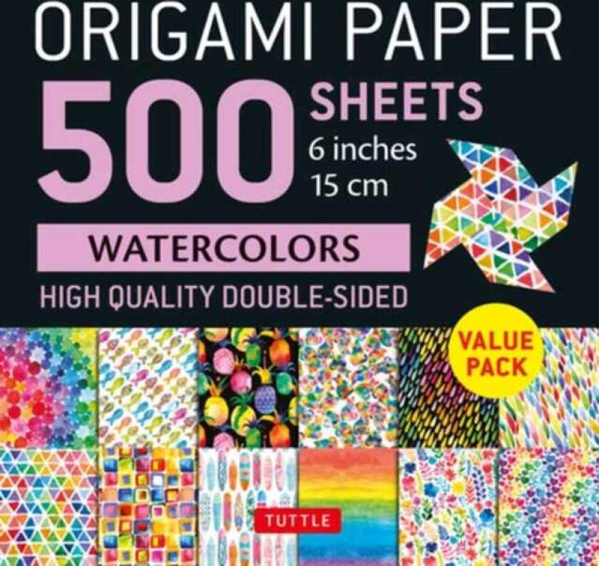 Origami Paper 500 sheets Rainbow Watercolors 6" (15 cm)  Tuttle Origami Paper: DoubleSided Origami