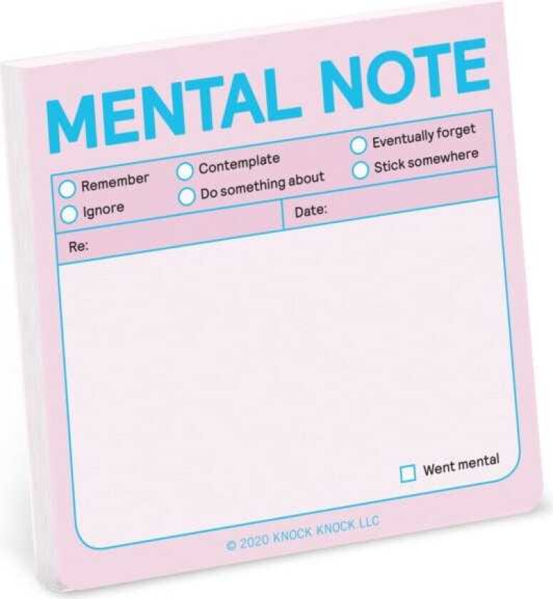 Knock Knock Mental Note Sticky Notes (Pastel Edition)