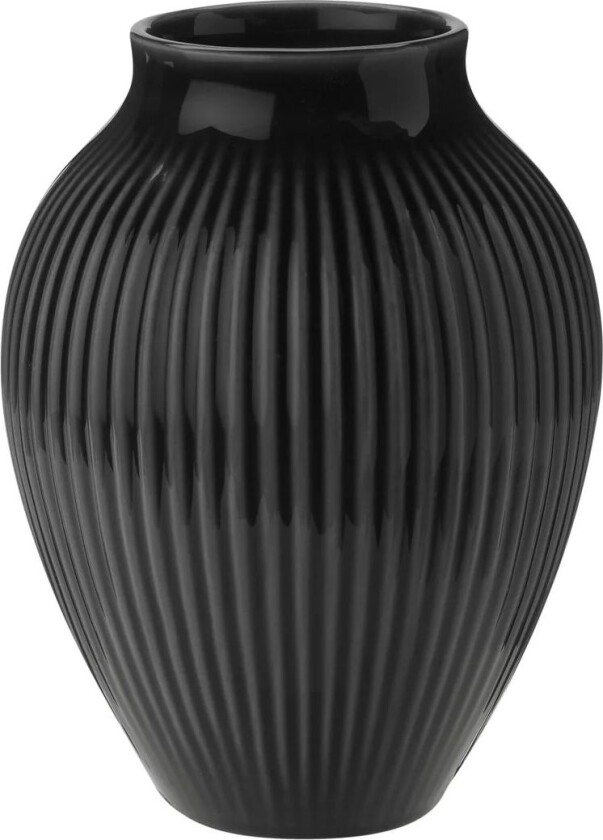 Knabstrup vase riller 12,5 cm Svart