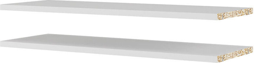 Base hylle 2 løse hyller 75,5x26,5, hvit.