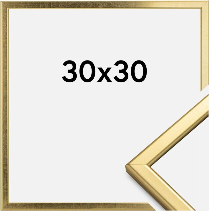 Ramme Slim Matt Antirefleksglass Gull 30x30 Cm