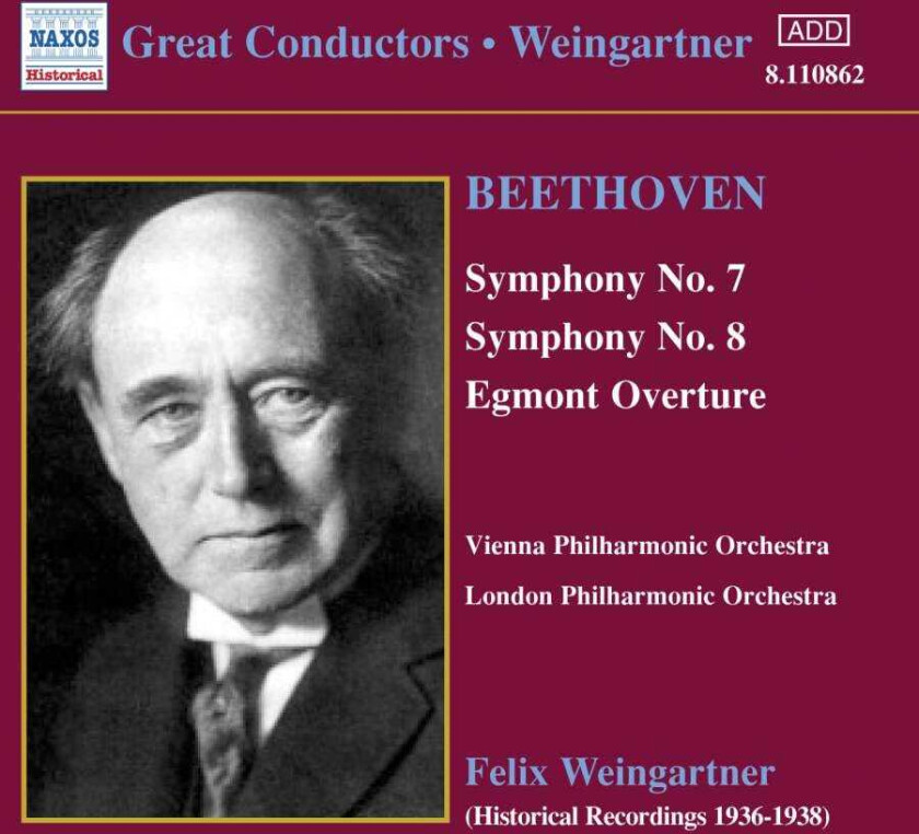 London Philharmonic Orchestra, Vienna Philharmonic Orchestra, Felix Weingartner  Beethoven: Symphonies Nos 7 and 8  CD