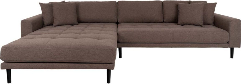 Lido sofa , lenesofa venstrevent med 4 puter brun.