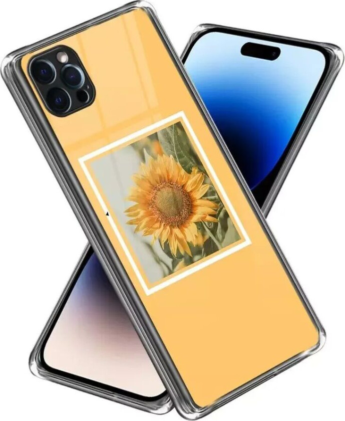 iPhone 14 Pro TPU Plast Deksel - Solsikke i Ramme
