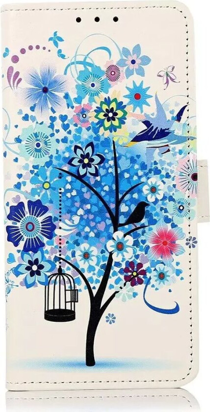 iPhone 15 Pro Max Skinn Deksel med Lommebok - Blått Tre