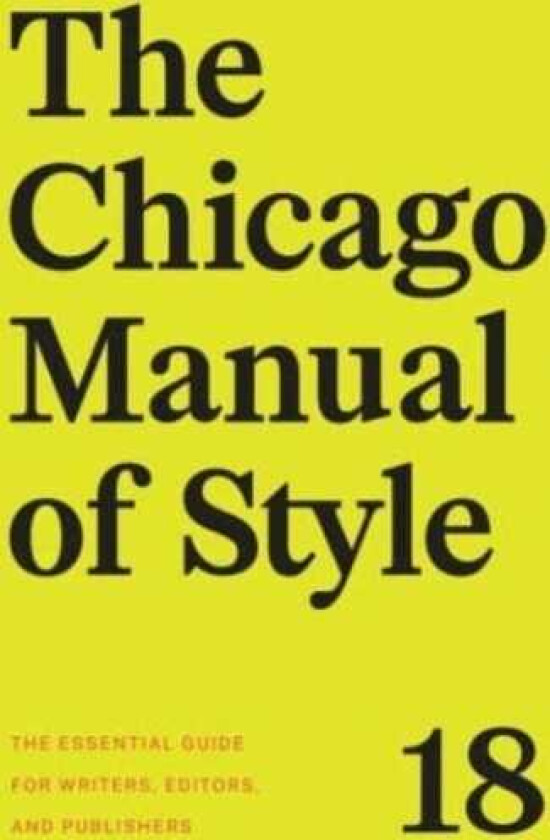 The Chicago Manual of Style, 18th Edition